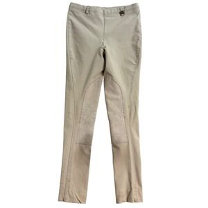 Ovation Kids Tan Equestrian Riding Breeches Knee Patch Pants Size 14 Beige